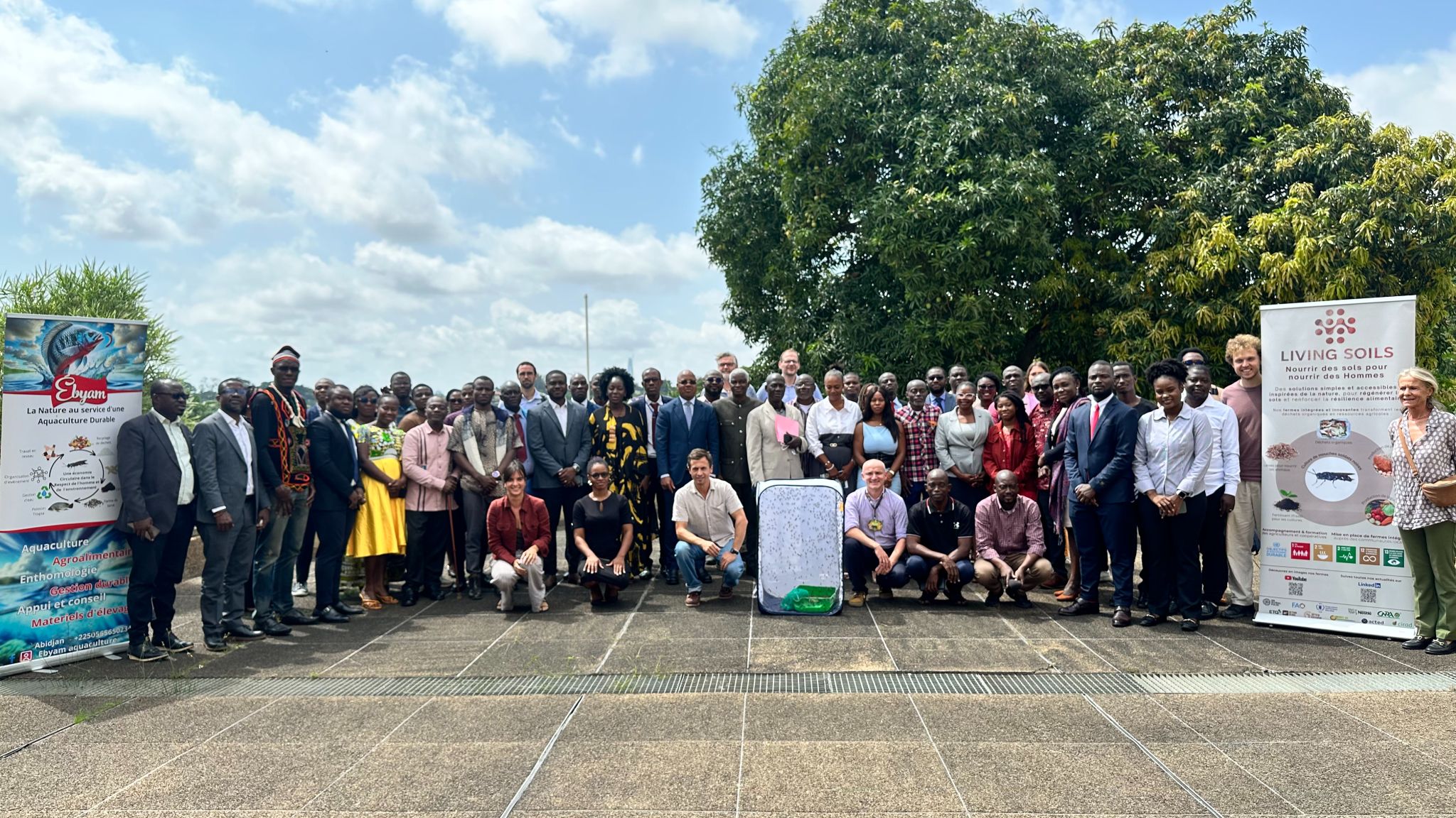 Participants at Cote D'Ivoire's workshop learn about Black Soldier Fly Opportunities